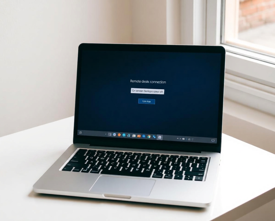 A laptop on a desk during a remote support session